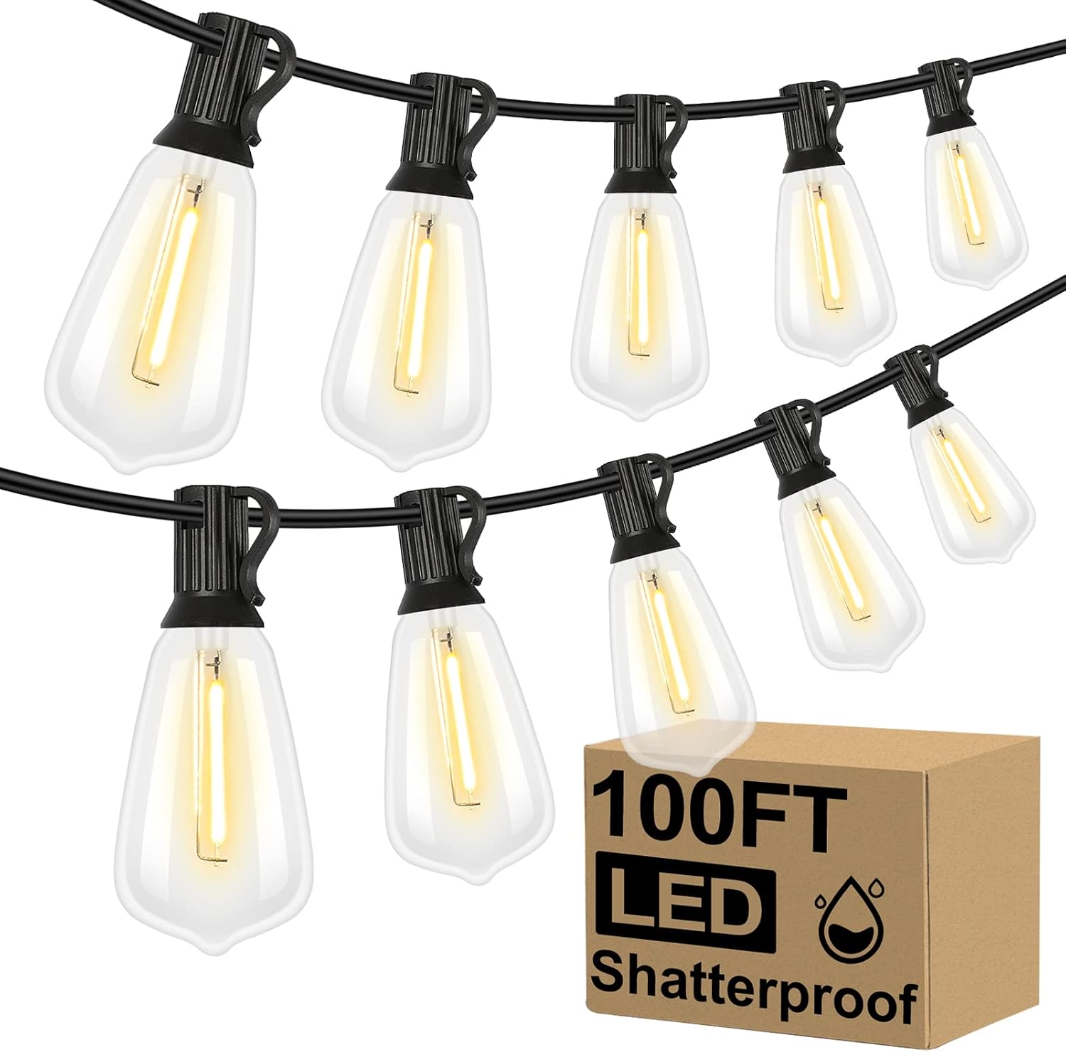 71JM1dsFQ1L._AC_SL1500_ Brightever LED Outdoor String Lights 100FT Patio Lights - Image 1