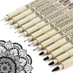 Muchcute Micro Fineliner Drawing Art Pens: 12 Black