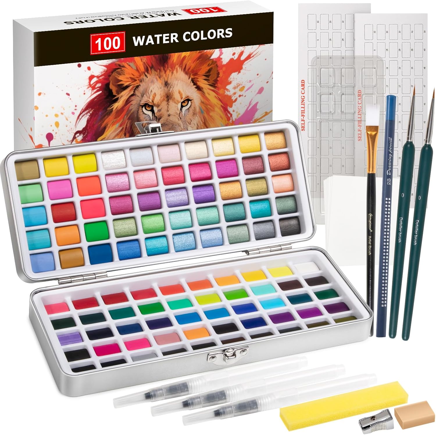 81aUJTMyfYL._AC_SL1500_ Watercolor Paint Set -100 Colors - Image 1