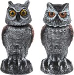 HEDOC 2 Pack Fake Owl Decoys to Scare Birds Away