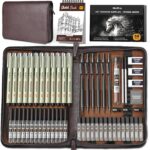Nicpro 58PCS Art Drawing Supplies Kit in Leather Case